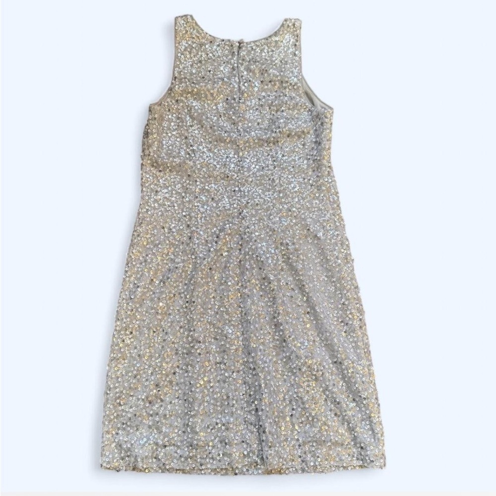White House Black Market Silver Sequin Sparkle Mini Dress - size 00 - Picture 3 of 8